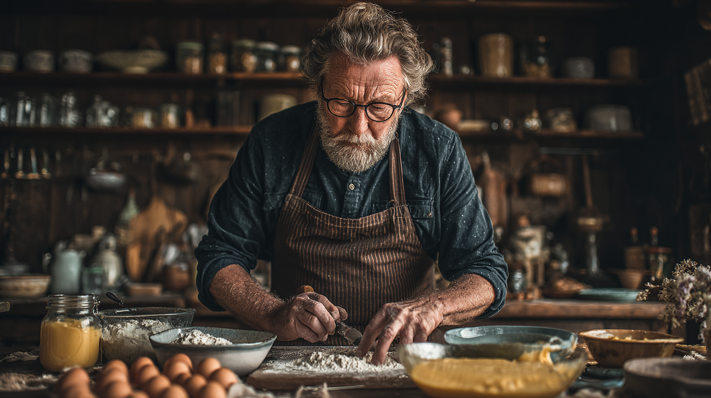 Старша пара насолоджується здоровим обідом разом